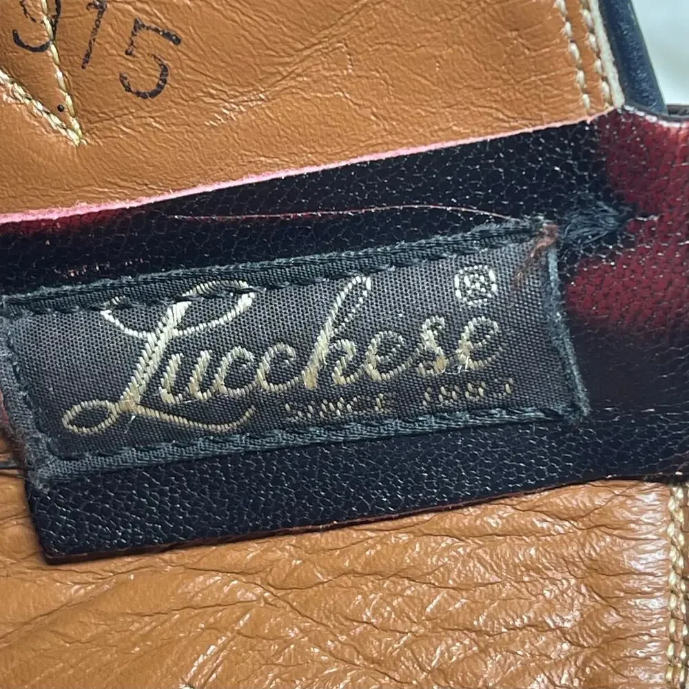 Vintage Lucchese Classics Black Cherry Teju Lizard Western Cowboy Boots - Sz 10D
